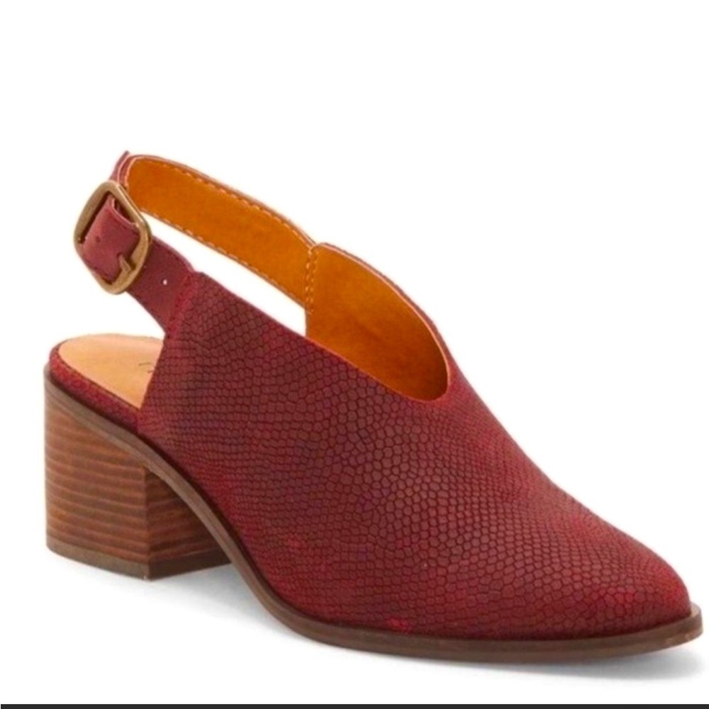 Lucky Brand Lideton Snakeskin Leather Slingback Mules 9.5M